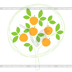 Плодово-ягодные деревья - векторная иллюстрация