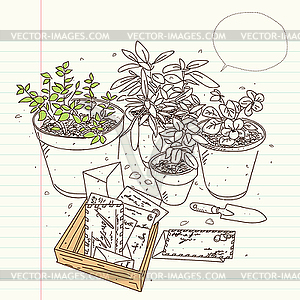 Pollen and letters - vector clipart / vector image