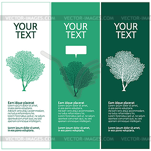 Lush trees, tree silhouette design set - vector clip art