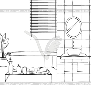 Bathroom interior - vector clipart