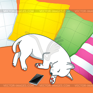Sleeping dog - vector image