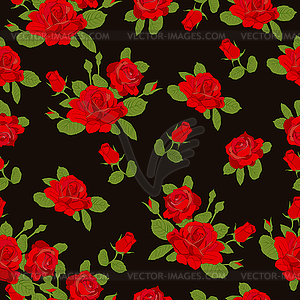 Red rose flower pattern - vector clipart
