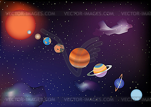 Парад планет - векторизованное изображение