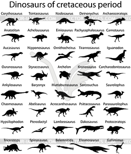 Dinosaurs of cretaceous period - vector clip art