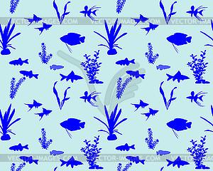 Freshwater fish silhouette - vector clipart