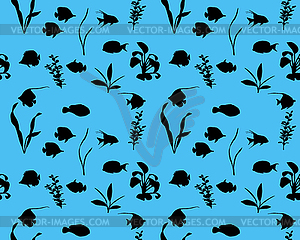 Marine fish silhouette - vector image