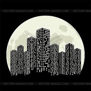 City moon - stock vector clipart