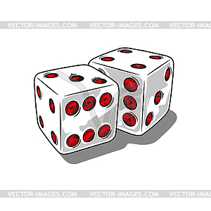 Two dice - vector clipart