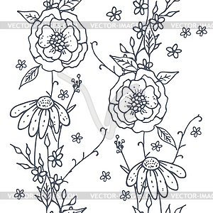 Seamless Background With Floral Ornaments - color vector clipart