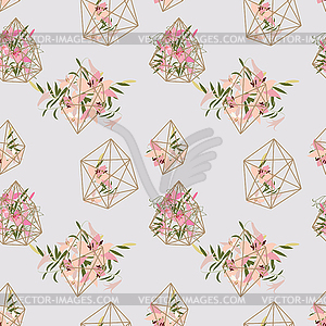 Greeting hand-drawn lily floral background - vector clipart