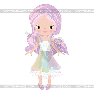 Beautiful Cute Little Girl - vector clip art