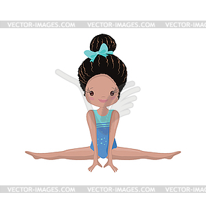 Clipart Cute African American Girl Gymnast Gym - vector clipart