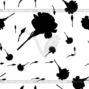 Floral carnation retro vintage background - vector clipart