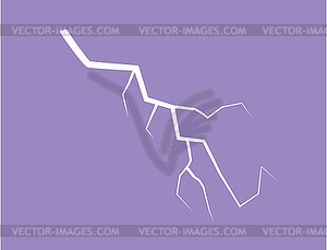 Silhouette Of Thunder Lightning On Lilac Background - vector clip art