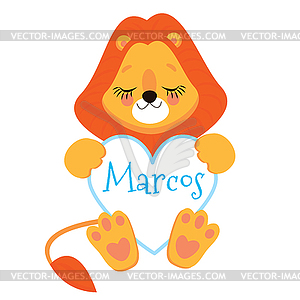 Cartoon Cute Little Animal Lion - vector image