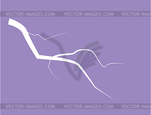 Silhouette Of Thunder Lightning On Lilac Background - vector clip art