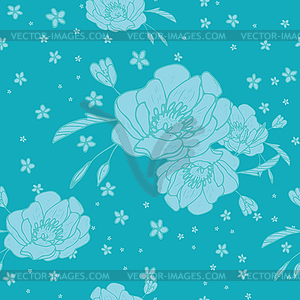 Seamless Background With Floral Ornaments - vector clipart