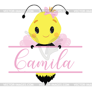 Cute Little Bee - vector clip art