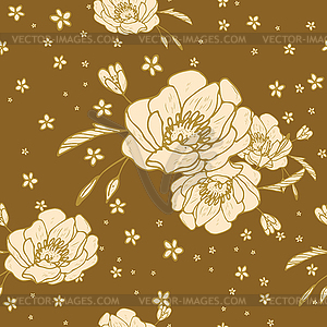 Seamless Background With Floral Ornaments - vector image