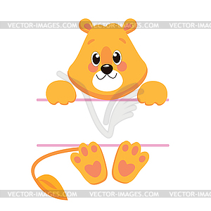 Cartoon Cute Little Animal Lion - vector clip art