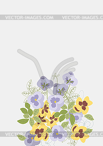 Floral Clean Template with bouquets of flowers - vector clipart