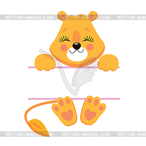 Cartoon Cute Little Animal Lion - vector clipart