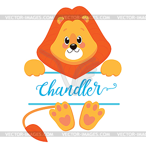 Cartoon Cute Little Animal Lion - vector clip art