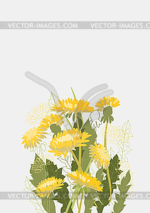 Floral Clean Template with bouquets of flowers - vector clipart