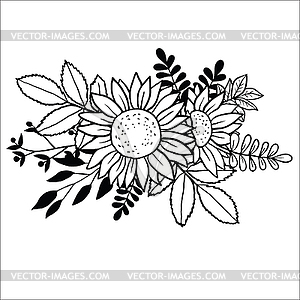 Sunflowers - stock vector clipart