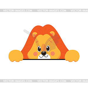 Cartoon Cute Little Animal Lion - vector clipart