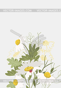 Floral Clean Template with bouquets of flowers - vector image