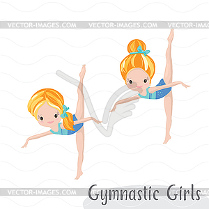 Clipart Cute Girl Gymnast Gym - vector clipart