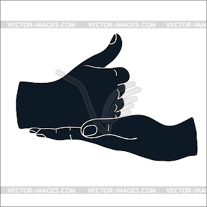 Shiva Linga Mudra with mehendi pattern - vector clipart / vector image