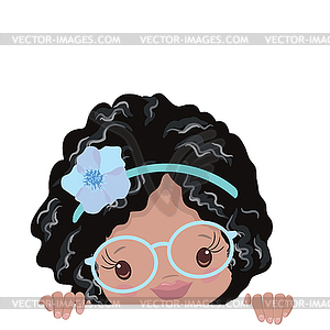 African American Little Girls Clipart - stock vector clipart