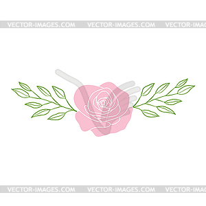 Rose sketch Black outline - vector image