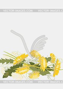 Floral Clean Template with bouquets of flowers - vector clip art