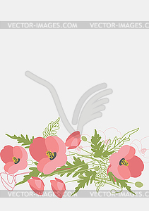 Floral Clean Template with bouquets of flowers - vector clipart