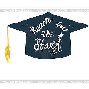 Graduate Cap, Congratulatory For Graduation of - vector image