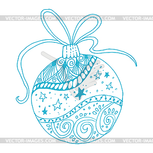 Vintage card with Christmas ball - vector image