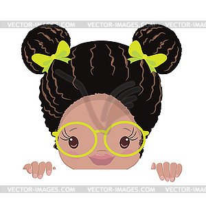 African American Little Girls Clipart - vector clip art