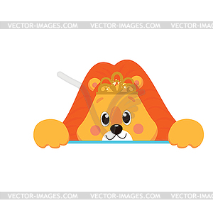 Cartoon Cute Little Animal Lion - vector clipart