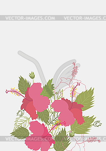 Floral Clean Template with bouquets of flowers - vector clipart