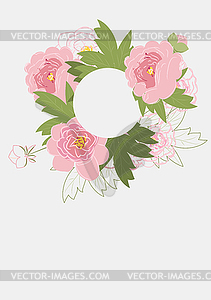 Floral Clean Template with bouquets of flowers - color vector clipart