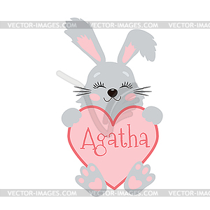 Cute Little Easter Bunny - vector clip art