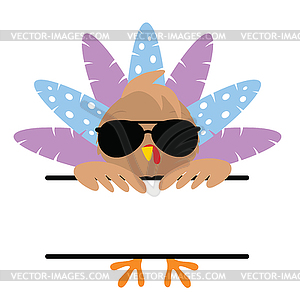 Thanksgiving Background With Turkey For Happy - vector image