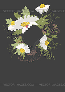 Floral Clean Template with bouquets of flowers - vector clipart