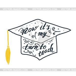 Graduate Cap, Congratulatory For Graduation of - vector image