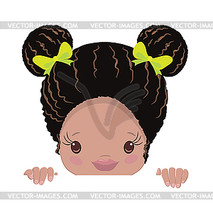 Афроамериканские Маленькие Девочки Клипарт - иллюстрация в векторе