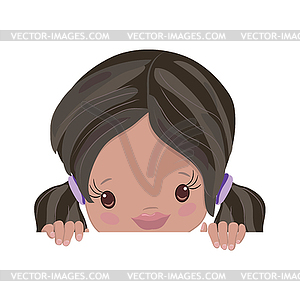 African American Little Girls Clipart - vector clipart