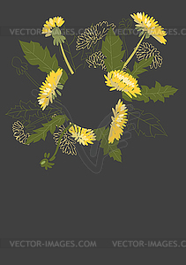 Floral Clean Template with bouquets of flowers - vector clipart